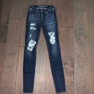 American Eagle High Rise Ripped Jeans